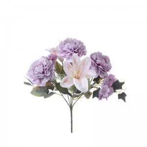 CL10503 Artificial Flower Bouquet Camelia အရည်အသွေးမြင့် မင်္ဂလာပွဲအလှဆင်ခြင်း။