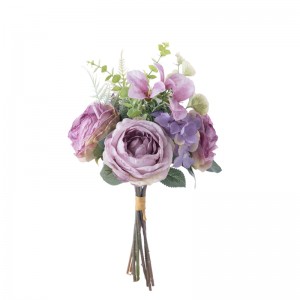 MW55742 Букет од вештачко цвеќе роза Популарни свадбени централни парчиња