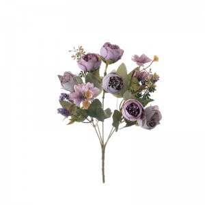 MW57512 Buqetë me lule artificiale me trëndafila Pjesë të njohura qendrore për dasma