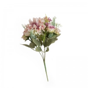 MW66814 ხელოვნური ყვავილების თაიგული Dahlia რეალისტური აბრეშუმის ყვავილები