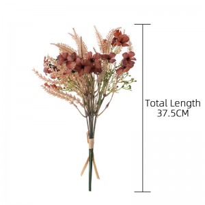 DY1-4389 घाऊक कृत्रिम मिनी वाळलेल्या जंगली फुले आणि वनस्पतींचे पुष्पगुच्छ