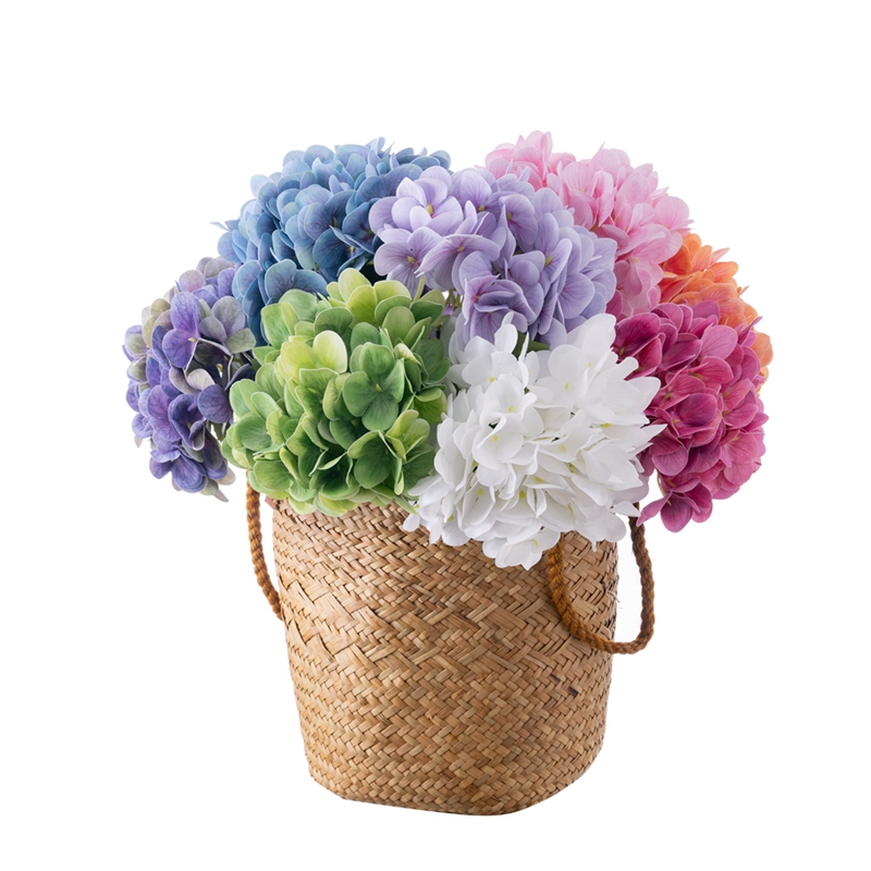 MW82001 Hortensia Real Touch kunstige blomster med stilker for bryllup Hjem Party Shop Baby Shower Dekor
