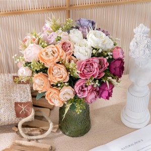 MW55506 sztuczna róża 7 głów bukiet kwiatów jedwabny kwiat na dzień matki wystrój domu wesele wesele dekoracje świąteczne