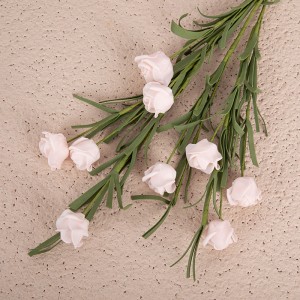 MW21801 Wedding Home Dekorasi Bunga Ponggawa PE Nyata Tutul Rose Spray Kanthi 9 Kepala kembang