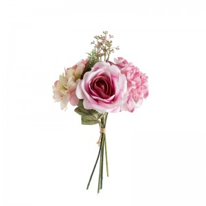 DY1-5560 مصنوعی پھولوں کا گلدستہ گلاب حقیقت پسندانہ تہوار کی سجاوٹ
