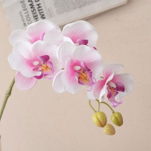MW18903 Orchids dealan-dè latex còmhdaichte le aodach flùraichean fuadain Real Touch Phalaenopsis Orchid