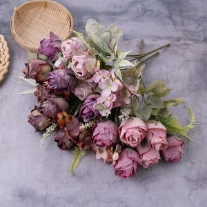 CL10504 مصنوعی پھولوں کا گلدستہ گلاب گرم، شہوت انگیز فروخت آرائشی پھول اور پودے