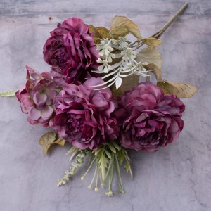 CL10507 Artipisyal na Palumpon ng Bulaklak Peony Bagong Disenyong Silk Flowers Bridal Bouquet