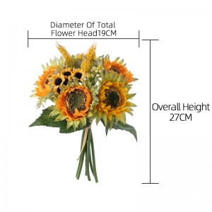 GF13396 home decoration Sunflower Bouquet Beautiful arrangement artificial flower