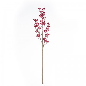 CL56501 פרח מלאכותי ברי אדום יער באיכות גבוהה רקע קיר פרח קישוט לחג המולד