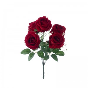CL86504 Umelá kvetinová kytica ruže Predajná záhradná svadobná dekorácia