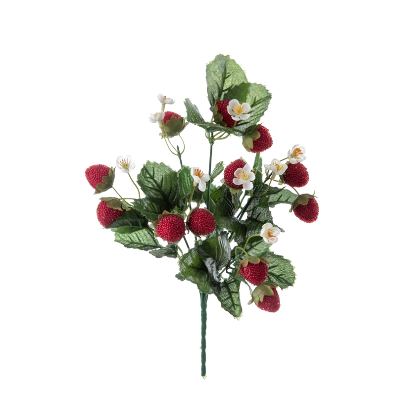 DY1-3610 Flor Artificial Planta Morango Decoração de Festa Realista