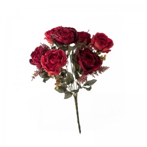 DY1-4539 Ubax Artificial Bouquet Rose Qaybo aroos oo tayo sare leh
