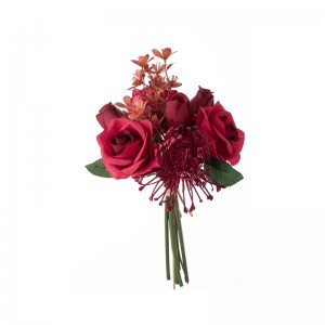 DY1-4563 कृत्रिम फुलांचा पुष्पगुच्छ गुलाब नवीन डिझाइन सजावटीचे फूल