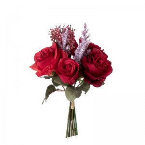 DY1-4599 Ramo de flores artificiales Decoración de boda barata rosa