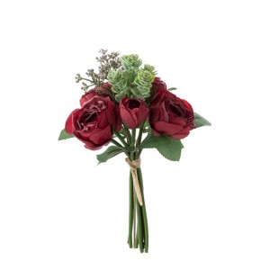 DY1-5671 Букет од вештачко цвеќе розова жешка продажна цветна заднина