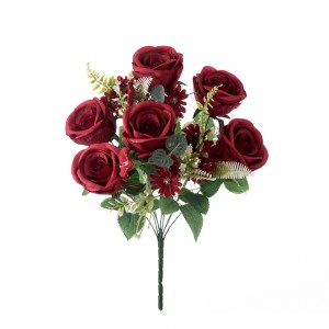 MW55728 Sejambak Bunga Tiruan Rose Hot Selling Bunga Hiasan