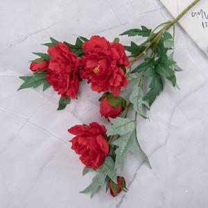 DY1-5769 Beliebter Pfingstrosenzweig aus künstlichem Stoff, Gesamthöhe 73,5 cm, 4 Farben erhältlich für Hochzeitsdekoration
