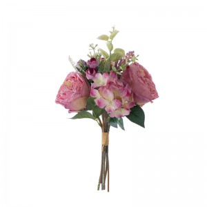 MW55749 Artificial Flower Bouquet Rose Realistic Garden Wedding Decoration