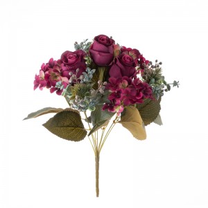 CL04513 Umelá kvetinová kytica Ruža Obľúbené dekoratívne kvety a rastliny