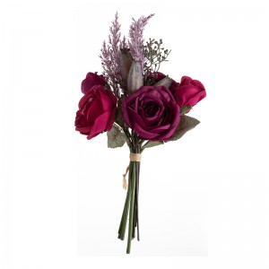 DY1-4555 Жасалма гүл букет роза жогорку сапаттагы үйлөнүү тою менен камсыз кылуу