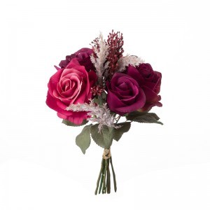 DY1-4599 Umelá kvetinová kytica Rose Lacná svadobná dekorácia