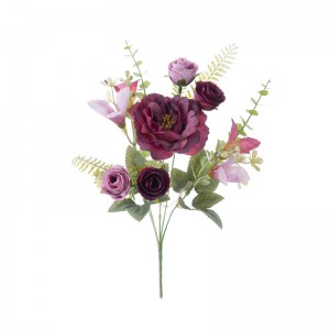 MW55744 Bouquet flè atifisyèl Rose Wholesale Swa flè