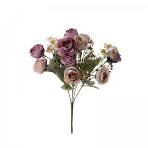 MW57516 Umelá kvetinová kytica Rose Hot predajná svadobná dekorácia