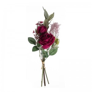 DY1-3957 Sejambak Bunga Tiruan Rose Bunga Hiasan Realistik