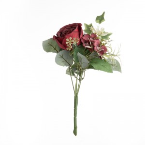 MW55705 Արհեստական ​​ծաղիկների ծաղկեփունջ վարդ Նոր դիզայն Silk Flowers
