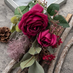 DY1-3957 Ram de flors artificials Flor decorativa realista de rosa