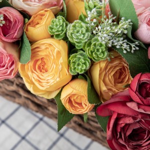 DY1-5671 Букет от изкуствени цветя Роза Горещо продаван фон за стена с цветя