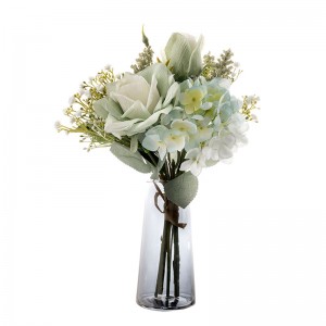 CF01077 مصنوعی پھولوں کا گلدستہ گلاب ہائیڈرینجیا نئے ڈیزائن کی شادی کا سامان