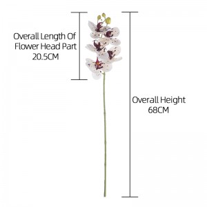 CL09002 Tallos de orquídeas artificiales, flor de Phalaenopsis de imitación de tacto Real, decoración para el hogar y la boda, 26,8 pulgadas de alto, 5 flores grandes