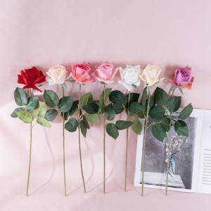 MW60005 Single Moisture roku mākslīgā auduma ziedi dažādās krāsās Valentīna diena mājas dekorēšana simulācijas roze īsta