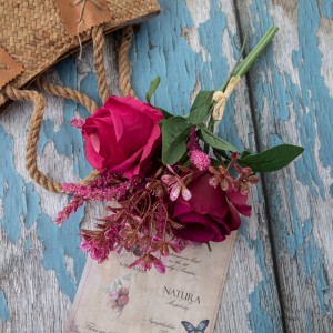 DY1-4550 Μπουκέτο τεχνητού λουλουδιού Τριαντάφυλλο Δημοφιλής διακόσμηση γάμου στον κήπο