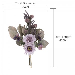CF01014 ხელოვნური ყვავილების თაიგული გერბერა ქრიზანთემა რეალისტური აბრეშუმის ყვავილები