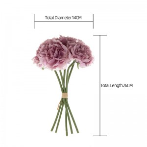Bouquet de pivoines et d'hortensias artificielles, décoration de mariage, Arrangement de fleurs artificielles, GF14921B