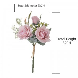 CF01135 कृत्रिम गुलाबको गुच्छा नयाँ डिजाइन भ्यालेन्टाइन डे उपहार सजावटी फूल र बिरुवाहरू