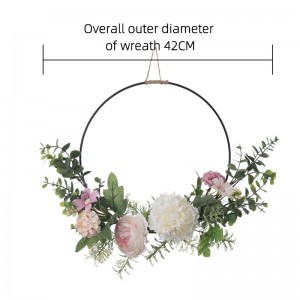 CF01147 Artificial Lotus Carnation Hydrangea Wild Chrysanthemum Wreath New Design Flower Wall Backdrop