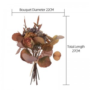 MW89002 ផ្កាស្ងួតសិប្បនិម្មិត Rose Hydrangea Bouquet លក់ផ្កាតុបតែង និងរុក្ខជាតិ