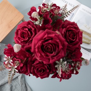 CL04511 Μπουκέτο Τεχνητού Λουλούδι Τριαντάφυλλο Νέου Σχεδίου Διακοσμητικά λουλούδια και φυτά