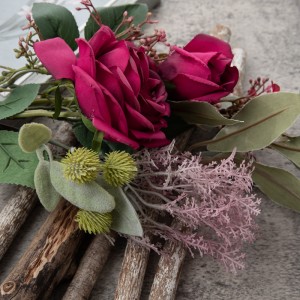 DY1-3957 Bouquet flè atifisyèl Rose reyalis flè dekoratif