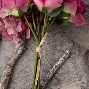 DY1-4062 Buqetë me lule artificiale me trëndafila Pika qendrore të njohura për dasma