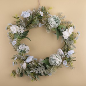 CF01093 ດອກກຸຫຼາບດອກກຸຫຼາບທຽມ Hydrangea Wreath ການອອກແບບໃຫມ່ ສວນການຕົກແຕ່ງງານແຕ່ງງານ ດອກໄມ້ Backdrop