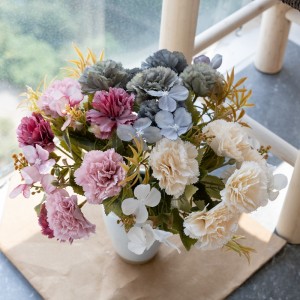 MW66010 Artificial Silk Flower Carnations ụyọkọ maka foto Soft Kitchen Wedding Party Fall Decor