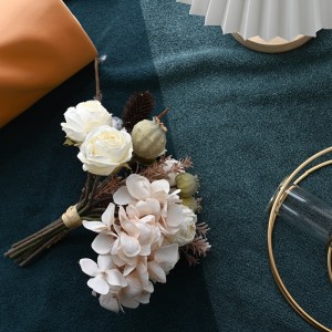 CF01004 Buket umjetnog cvijeća ruža hortenzija mak Jeftini vjenčani središnji dijelovi