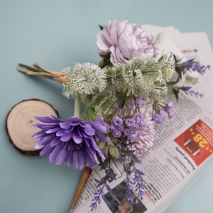 CF01108 कृत्रिम फूलों का गुलदस्ता जरबेरा चाय गुलाब डेंडेलियन नई डिजाइन शादी की आपूर्ति