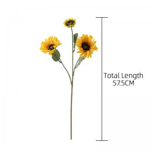 DY1-2185 3 główki Żółty Flores Sztuczny kwiat Jedwabny słonecznik Dekoracja ślubna