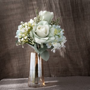 CF01077 mākslīgo ziedu pušķis, rožu hortenzija, jauna dizaina kāzu piederumi